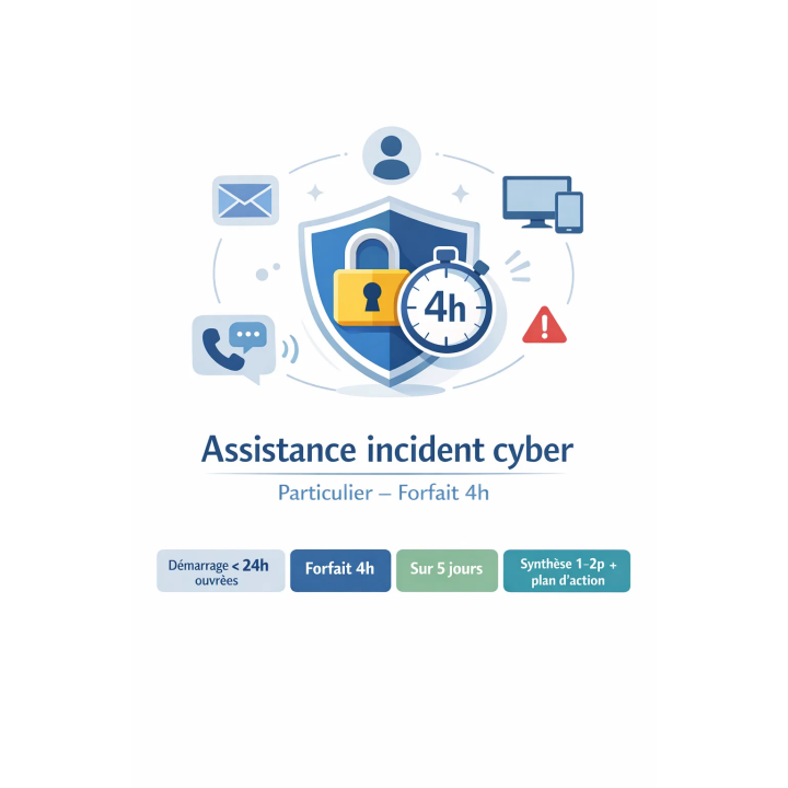 Assistance incident cyber particulier (urgence) | Compte piraté – forfait 4h