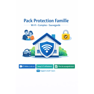 Pack cybersécurité famille : Wi‑Fi, contrôle parental, sauvegarde (visio)