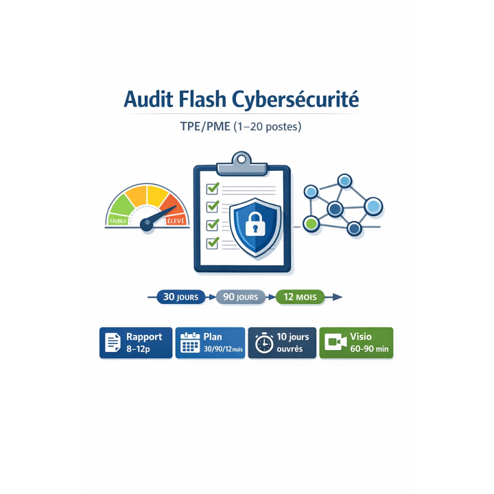 Audit cybersécurité TPE/PME (1–20 postes) | Diagnostic flash + plan d’action