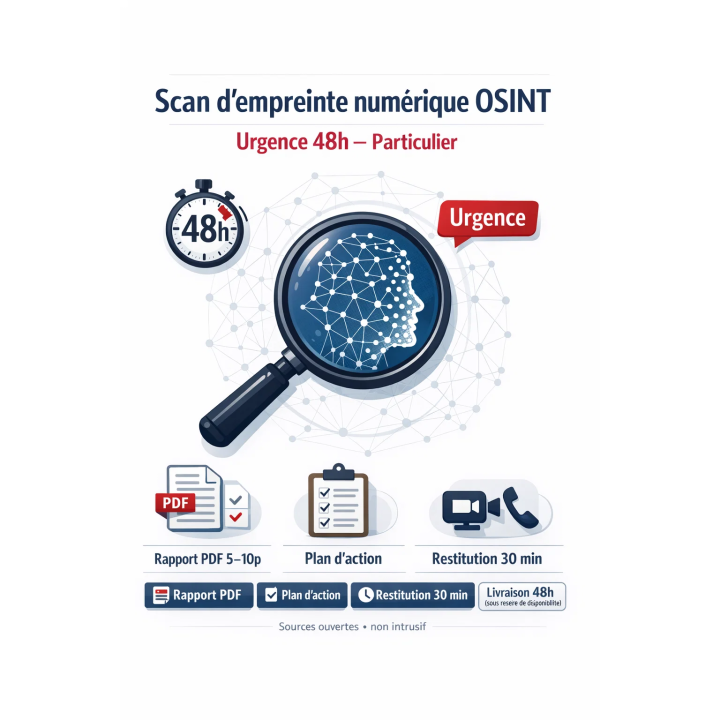 Scan empreinte numérique urgent 48h | Audit OSINT particulier