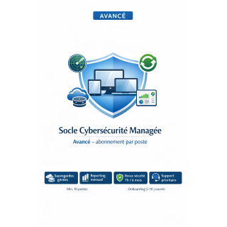 Socle cybersécurité managée – Avancé | Sauvegardes gérées + reporting mensuel