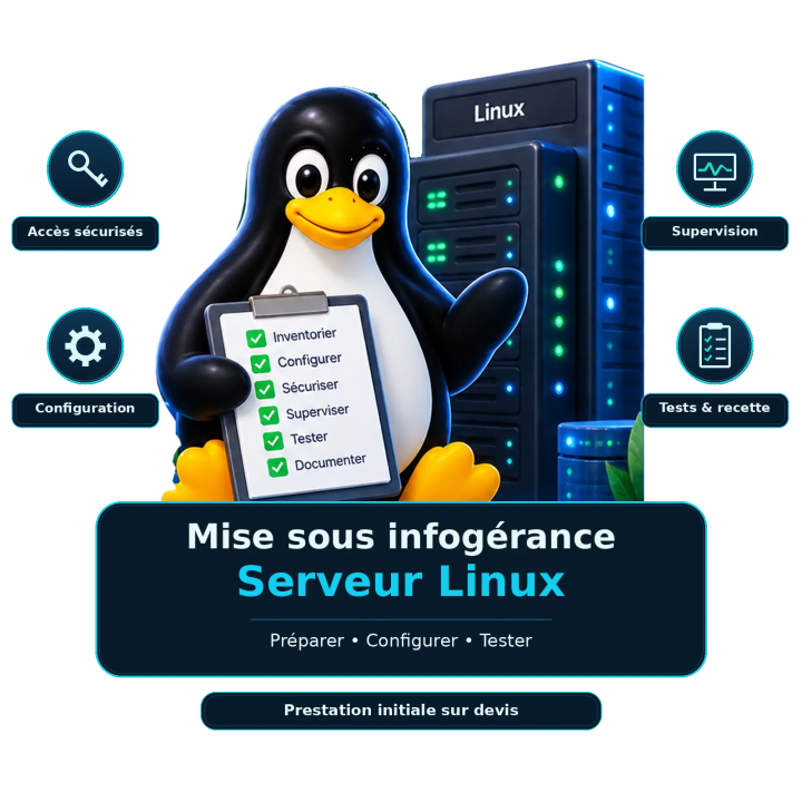 Mise sous infogérance serveur Linux – configuration initiale
