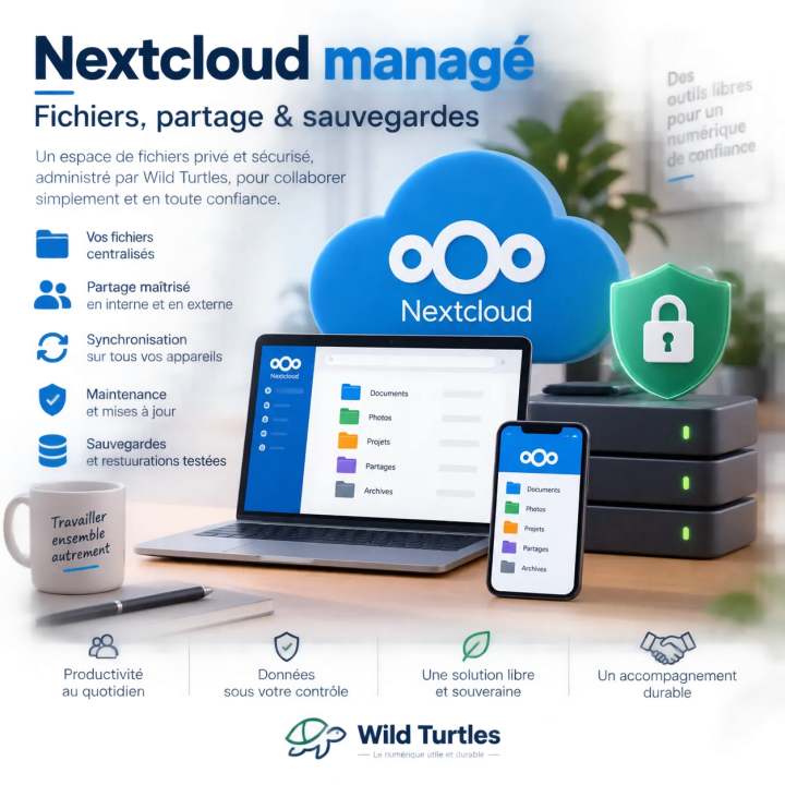 Nextcloud managé – fichiers, partage et sauvegardes